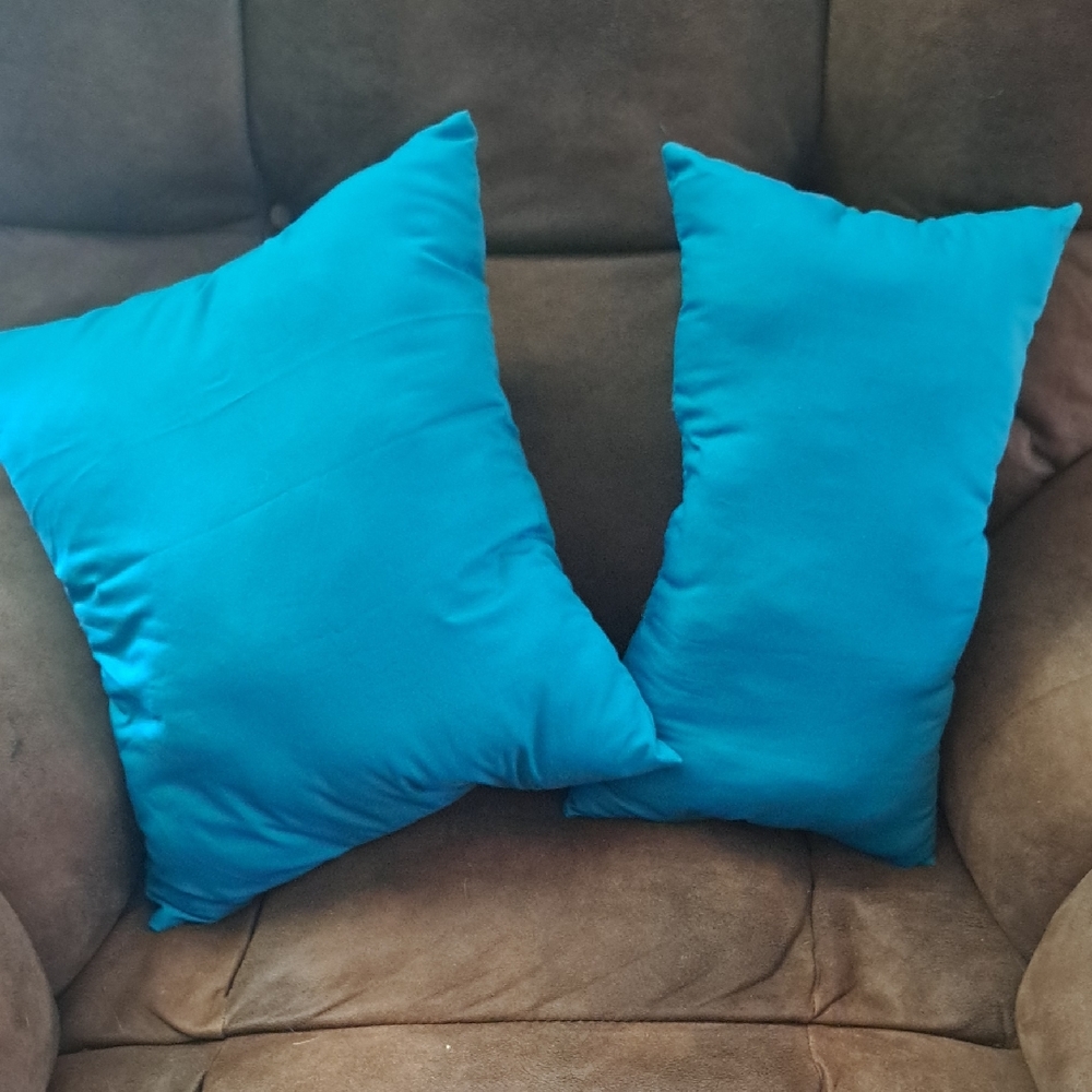 Hand Crafted Vibrant Teal Bag Purse Tote Pillows set of 2